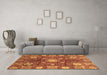 Machine Washable Abstract Brown Modern Rug in a Living Room,, wshabs3813brn