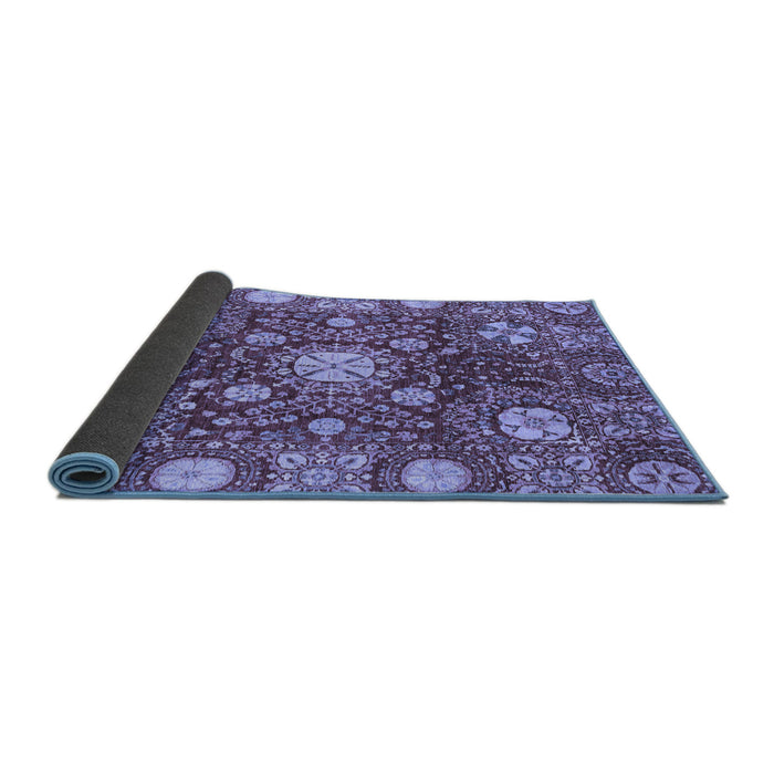 Sideview of Abstract Blue Modern Rug, abs3813blu