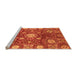 Sideview of Machine Washable Abstract Orange Modern Area Rugs, wshabs3813org