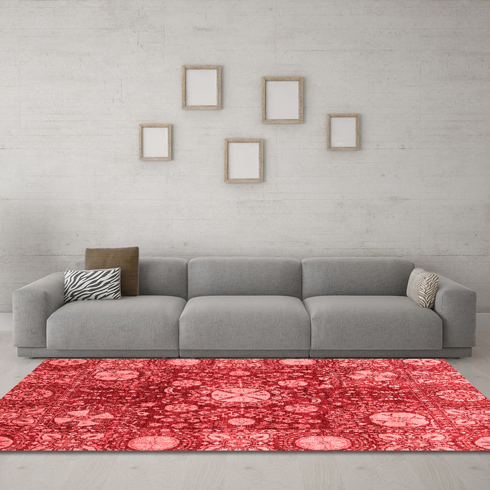 Modern Red Washable Rugs