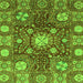 Square Machine Washable Abstract Green Modern Area Rugs, wshabs3813grn