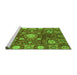 Sideview of Machine Washable Abstract Green Modern Area Rugs, wshabs3813grn