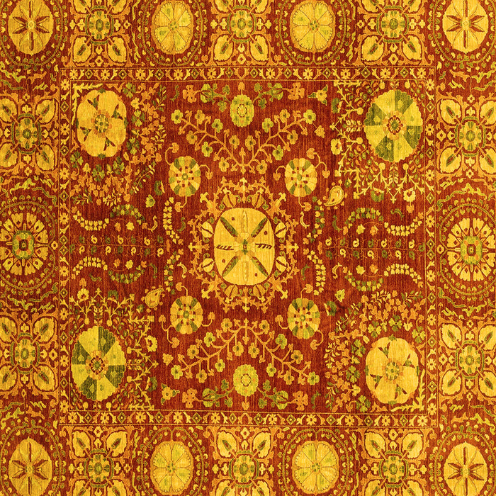 Square Abstract Yellow Modern Rug, abs3813yw