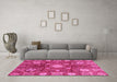 Machine Washable Abstract Pink Modern Rug in a Living Room, wshabs3813pnk