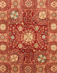 Machine Washable Abstract Red Rug, wshabs3813