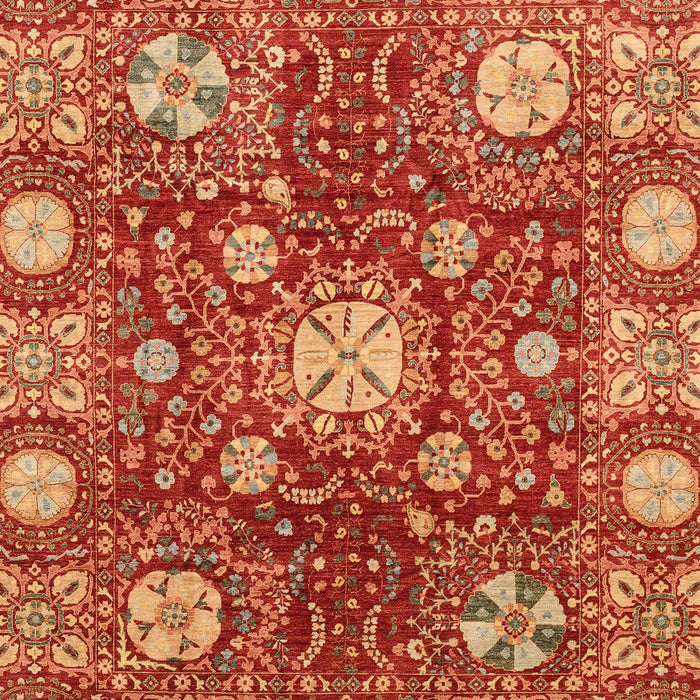 Machine Washable Abstract Red Rug, wshabs3813