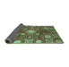 Sideview of Abstract Turquoise Modern Rug, abs3813turq