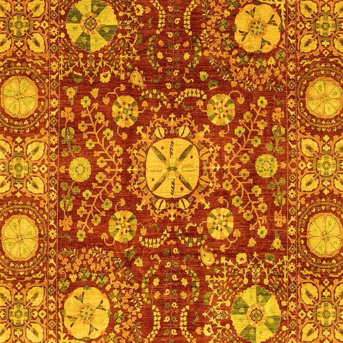 Machine Washable Abstract Yellow Modern Rug, wshabs3813yw