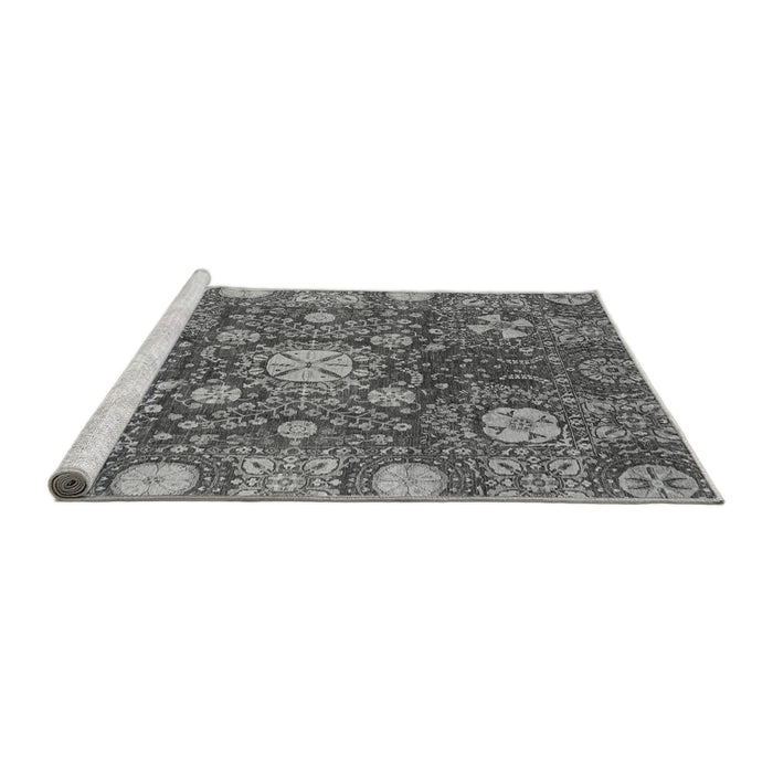 Sideview of Machine Washable Abstract Gray Modern Rug, wshabs3813gry