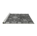 Sideview of Machine Washable Abstract Gray Modern Rug, wshabs3813gry