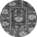 Round Machine Washable Abstract Gray Modern Rug, wshabs3814gry