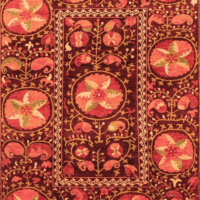 Machine Washable Abstract Orange Modern Area Rugs, wshabs3814org