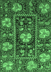 Abstract Emerald Green Modern Rug, abs3814emgrn