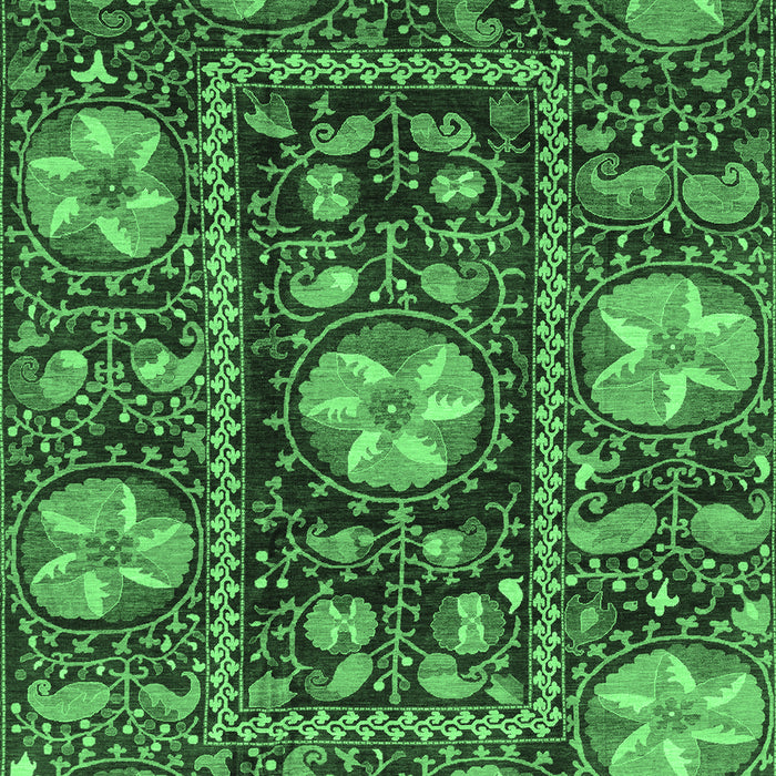 Machine Washable Abstract Emerald Green Modern Area Rugs, wshabs3814emgrn