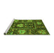 Sideview of Machine Washable Abstract Green Modern Area Rugs, wshabs3814grn