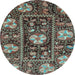 Round Machine Washable Abstract Light Blue Modern Rug, wshabs3814lblu