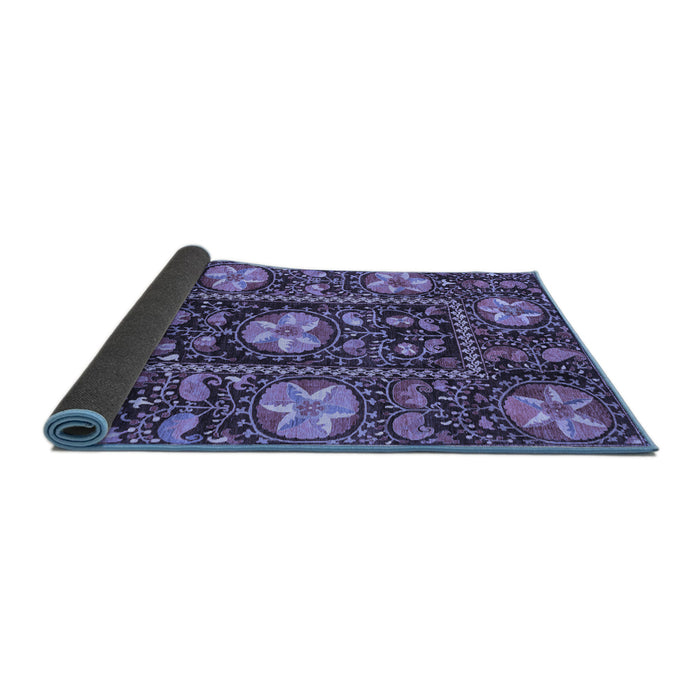 Sideview of Abstract Blue Modern Rug, abs3814blu