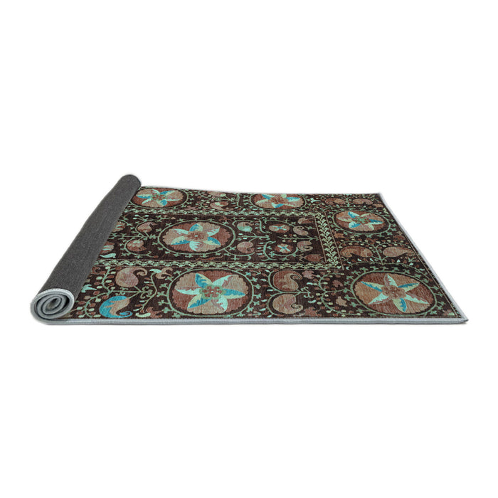 Sideview of Abstract Light Blue Modern Rug, abs3814lblu
