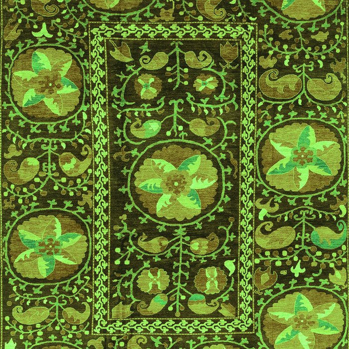 Machine Washable Abstract Green Modern Area Rugs, wshabs3814grn