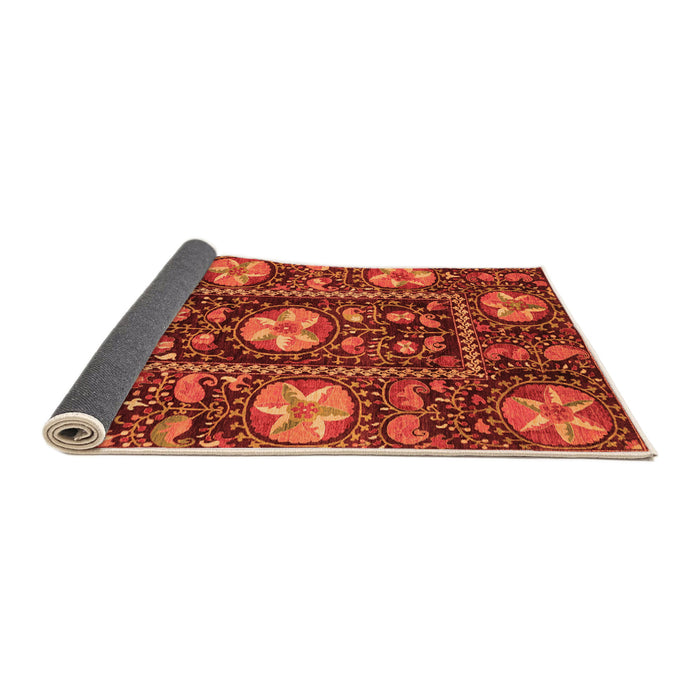 Sideview of Abstract Orange Modern Rug, abs3814org
