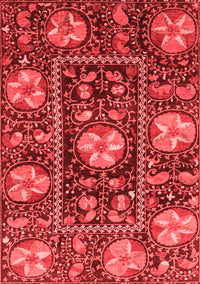 Abstract Red Modern Rug, abs3814red