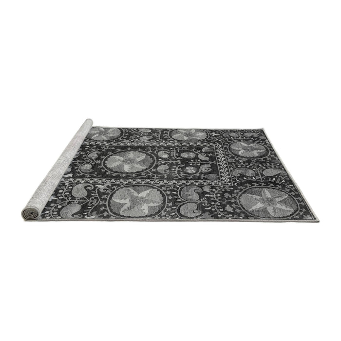 Sideview of Machine Washable Abstract Gray Modern Rug, wshabs3814gry