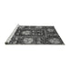 Sideview of Machine Washable Abstract Gray Modern Rug, wshabs3814gry