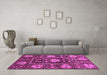 Machine Washable Abstract Purple Modern Area Rugs in a Living Room, wshabs3814pur