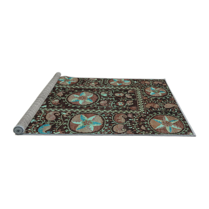 Sideview of Machine Washable Abstract Light Blue Modern Rug, wshabs3814lblu