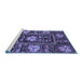 Sideview of Machine Washable Abstract Blue Modern Rug, wshabs3814blu