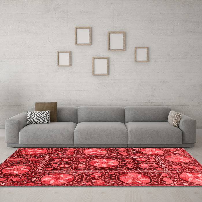 Modern Red Washable Rugs