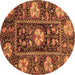 Round Machine Washable Abstract Brown Modern Rug, wshabs3814brn