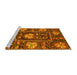 Sideview of Machine Washable Abstract Yellow Modern Rug, wshabs3814yw