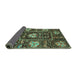 Sideview of Abstract Turquoise Modern Rug, abs3814turq