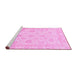 Sideview of Machine Washable Oriental Pink Traditional Rug, wshabs3815pnk