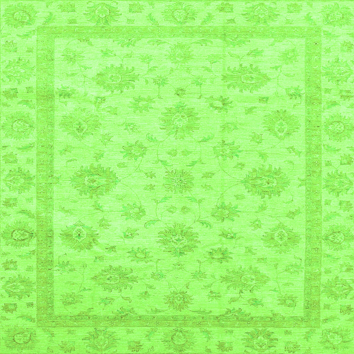 Square Machine Washable Oriental Green Traditional Area Rugs, wshabs3815grn