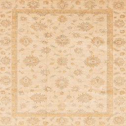 Square Machine Washable Abstract Brown Gold Rug, wshabs3815