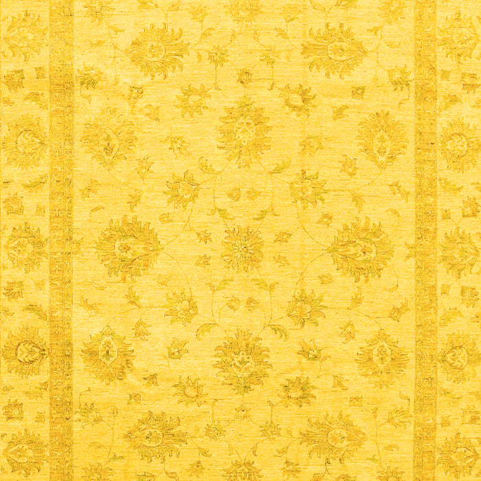 Machine Washable Oriental Yellow Traditional Rug, wshabs3815yw