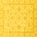 Square Machine Washable Oriental Yellow Traditional Rug, wshabs3815yw
