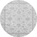 Round Machine Washable Oriental Gray Traditional Rug, wshabs3815gry