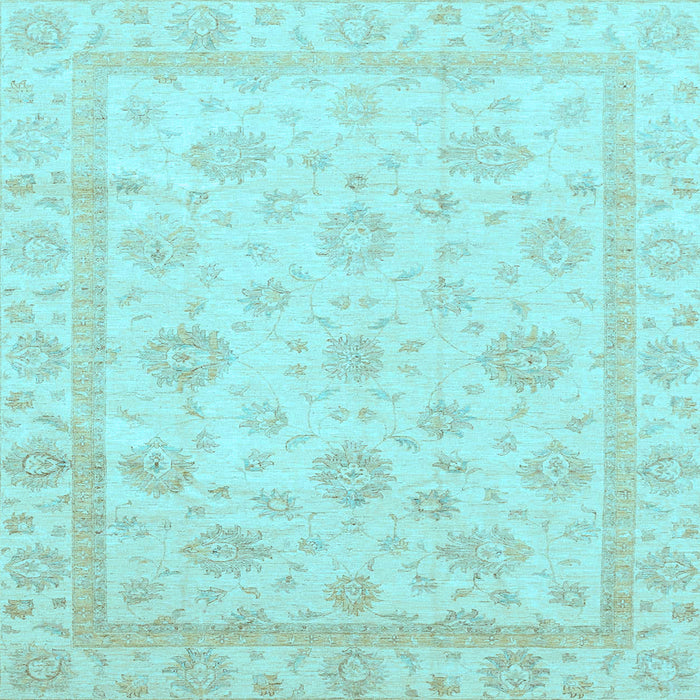 Square Oriental Light Blue Traditional Rug, abs3815lblu
