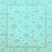 Square Oriental Light Blue Traditional Rug, abs3815lblu