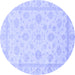 Round Oriental Blue Traditional Rug, abs3815blu