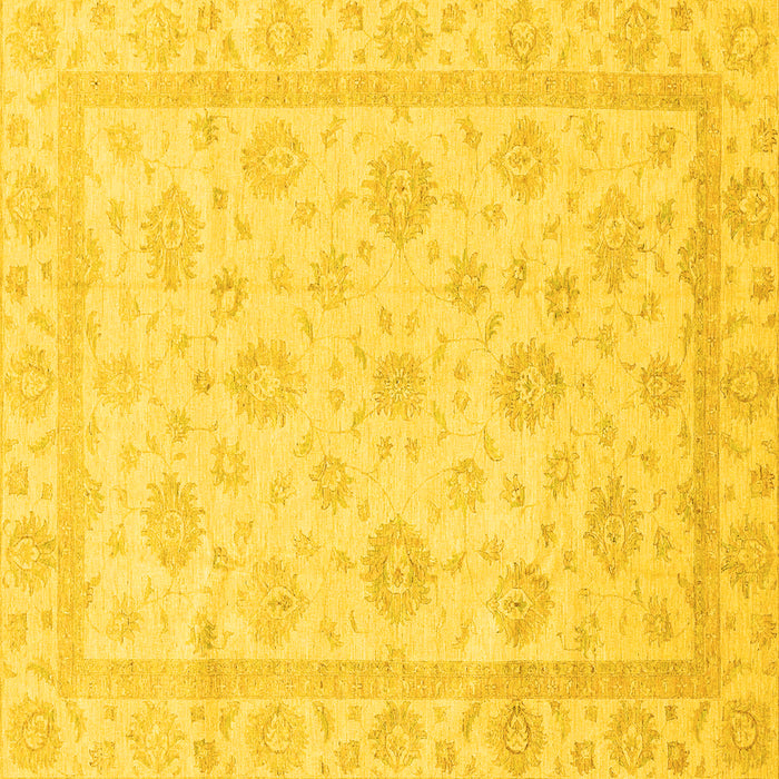 Square Oriental Yellow Traditional Rug, abs3815yw