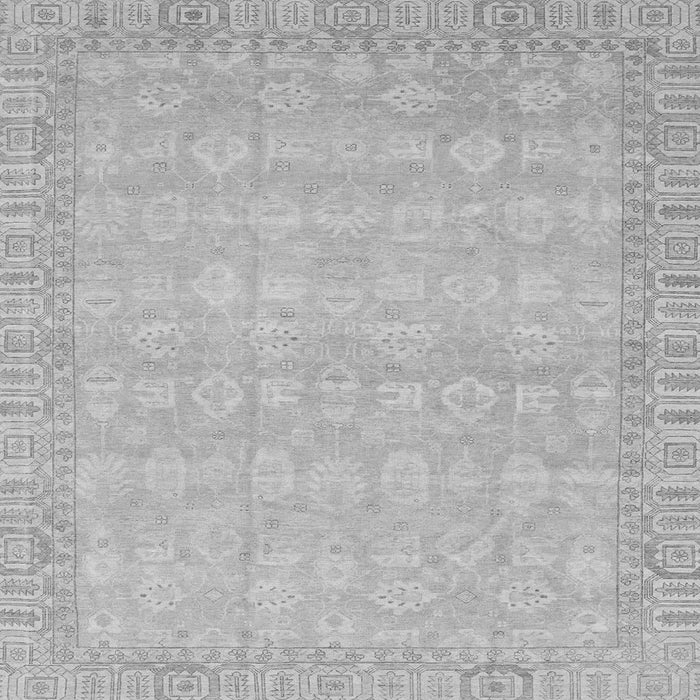 Square Abstract Gray Modern Rug, abs3816gry