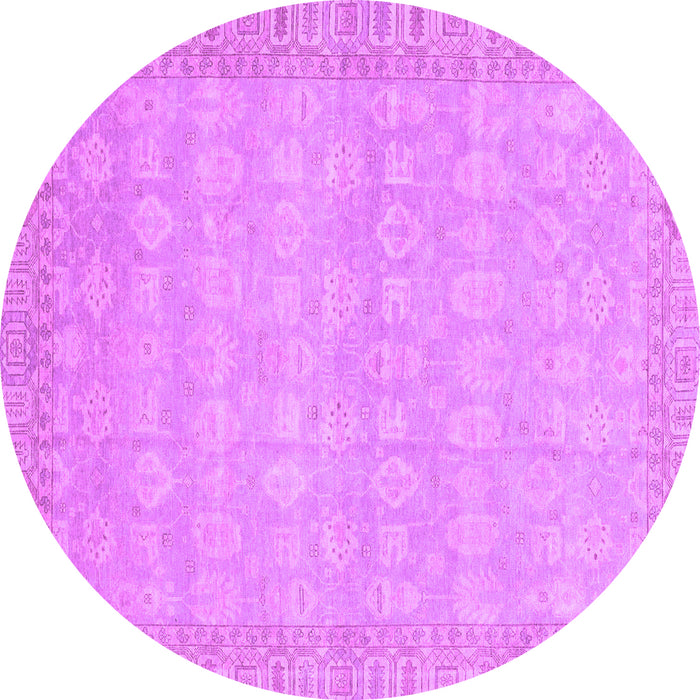 Round Abstract Purple Modern Rug, abs3816pur