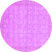 Round Machine Washable Abstract Purple Modern Area Rugs, wshabs3816pur