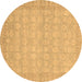 Round Abstract Brown Modern Rug, abs3816brn