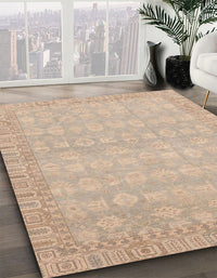 Abstract Light Copper Gold Modern Rug, abs3816