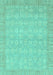 Machine Washable Abstract Turquoise Modern Area Rugs, wshabs3816turq